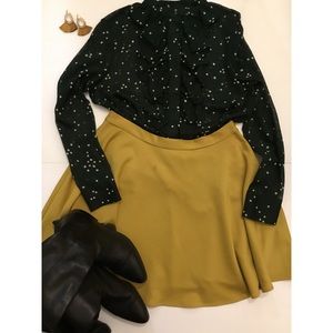 Bar lll - Mustard Flare Mini Skirt